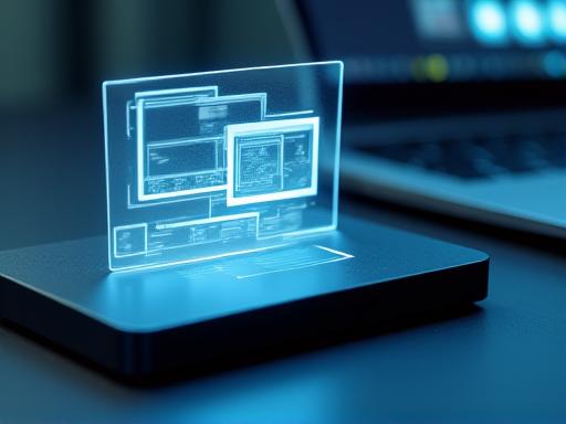 Illustration showing the process of moving large creative project folders into a compressed archive and then onto an external drive.